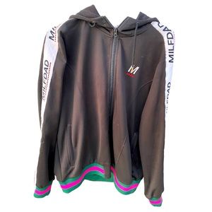 MILFDAD BLACK HOODED JACKET